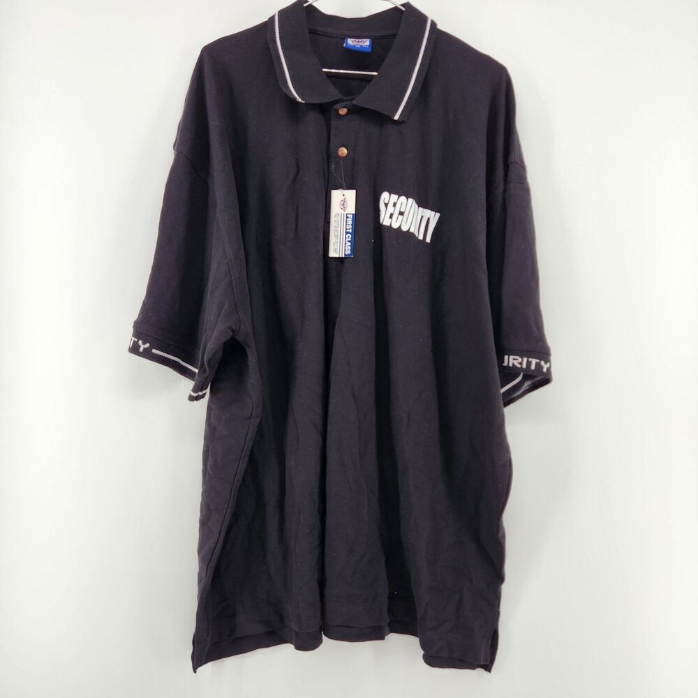 First Class 3XL Black Security Short Sleeve Polo Uniform NWT